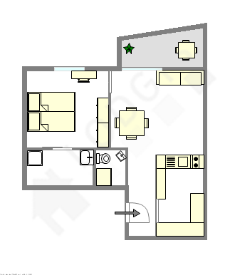 Appartement Paris 15° - Plan interactif