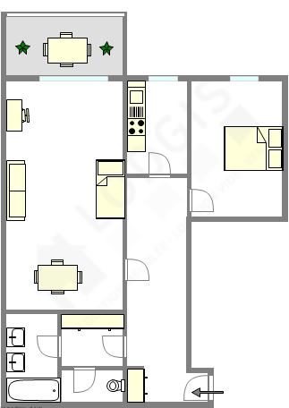 Appartement Paris 5° - Plan interactif