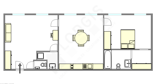 Appartement Paris 1° - Plan interactif