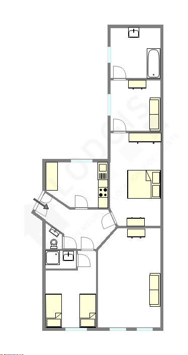 Appartement Paris 7° - Plan interactif