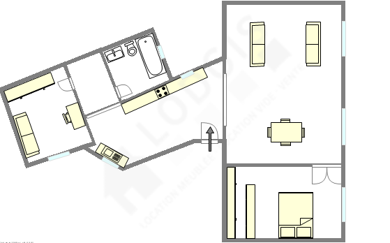 Appartement Paris 12° - Plan interactif