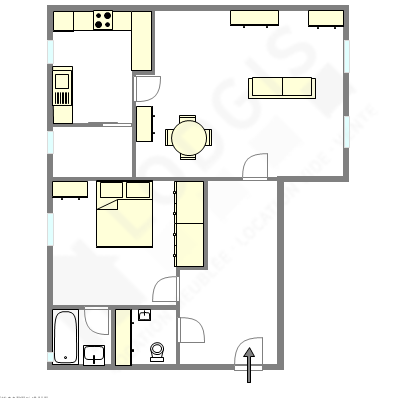 Appartement Paris 3° - Plan interactif