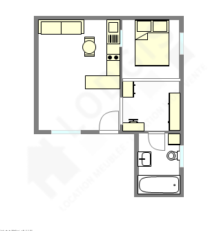 Appartement Paris 15° - Plan interactif