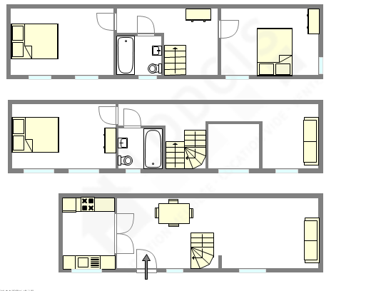 Triplex Paris 3° - Plan interactif