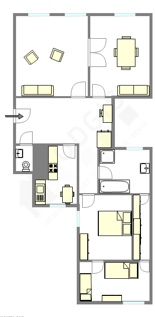 Appartement Paris 11° - Plan interactif