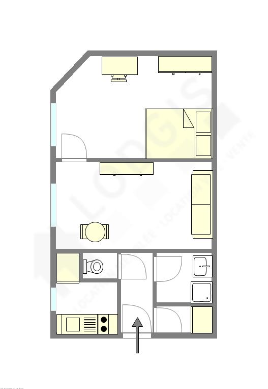 Appartement Paris 15° - Plan interactif
