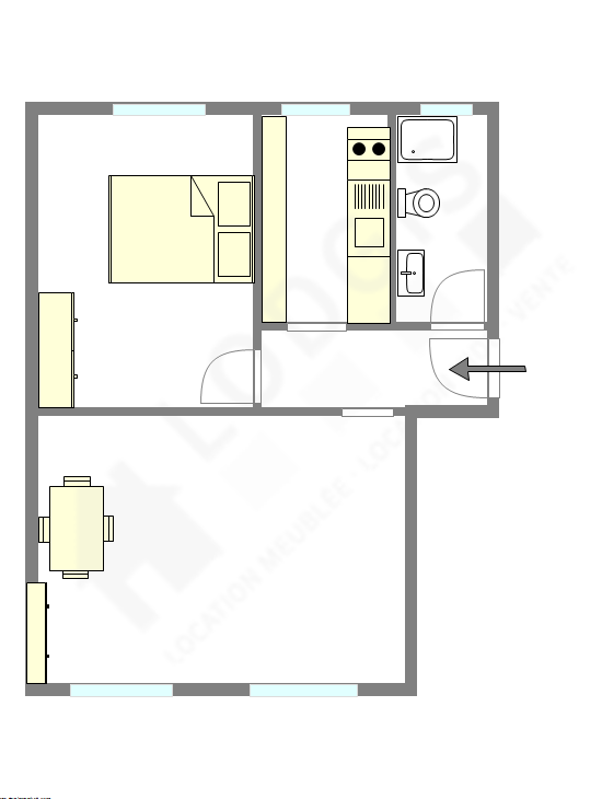 Appartement Paris 14° - Plan interactif