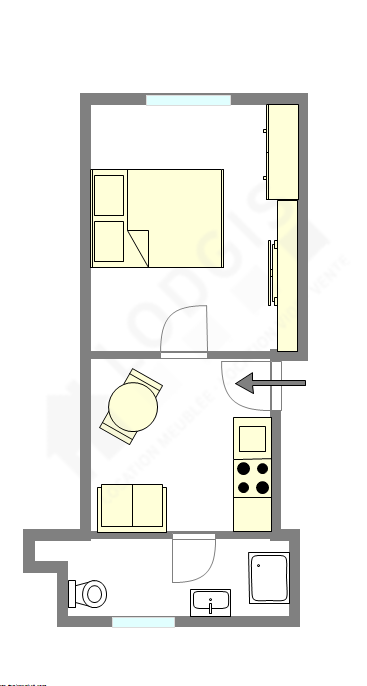 Appartement Paris 20° - Plan interactif