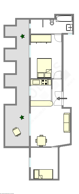 Appartement Paris 19° - Plan interactif