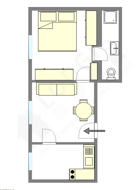 Appartement Paris 14° - Plan interactif