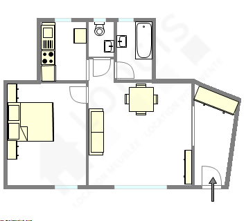 Appartement Paris 18° - Plan interactif