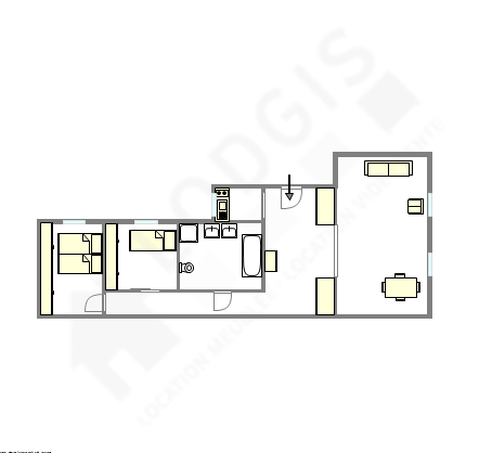 Appartement Paris 16° - Plan interactif