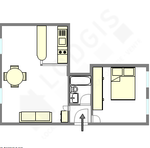 Appartement Paris 14° - Plan interactif