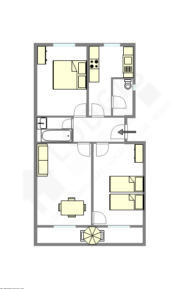 Apartamento Paris 17° - Plano interativo