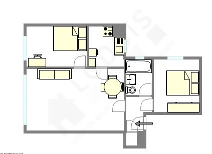 公寓 巴黎14区 - 平面图