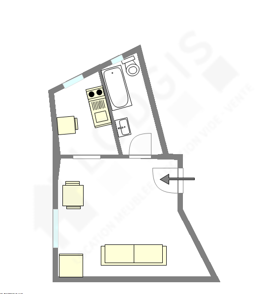 Appartement Paris 6° - Plan interactif