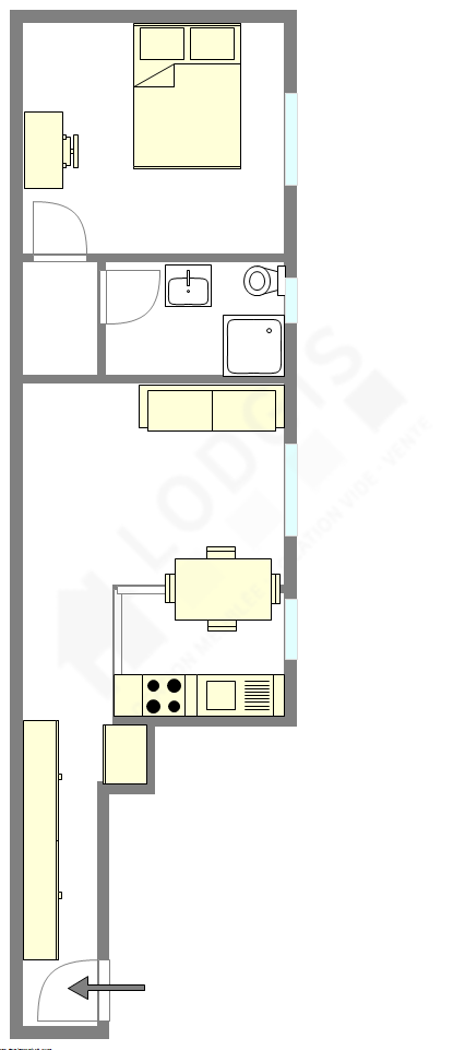 Appartement Paris 17° - Plan interactif