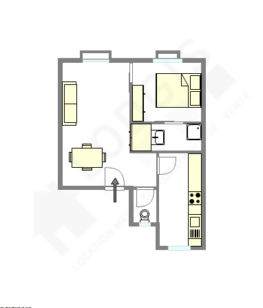 Appartement Paris 15° - Plan interactif