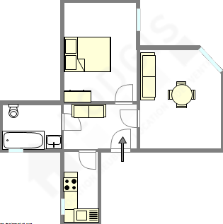 Appartement Paris 20° - Plan interactif