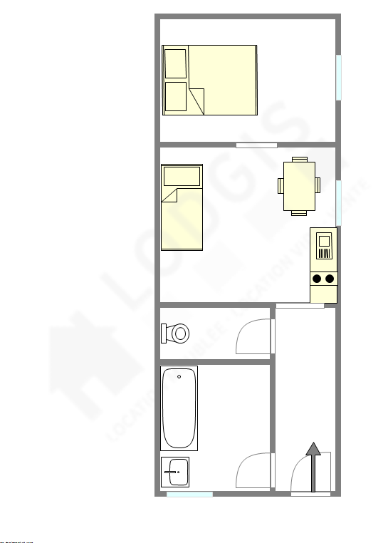 Appartement Paris 11° - Plan interactif