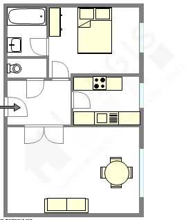 Appartement Paris 15° - Plan interactif