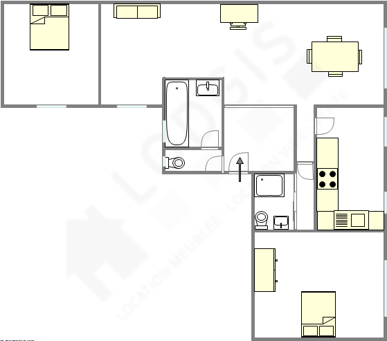 Appartement Paris 2° - Plan interactif