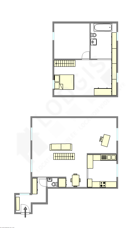 Duplex Paris 4° - Plan interactif