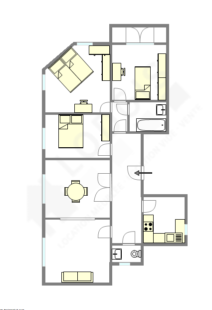 Apartamento París 15° - Plano interactivo