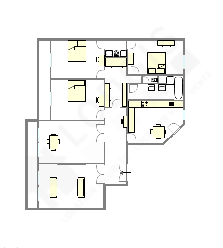 Apartamento Paris 7° - Plano interativo