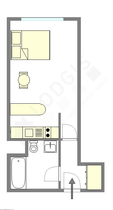 Appartement Paris 20° - Plan interactif