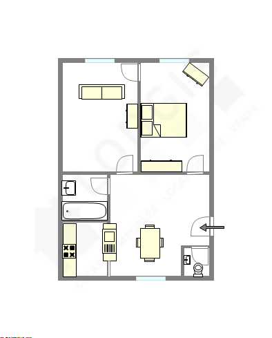 Appartement Paris 11° - Plan interactif