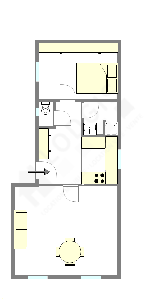 Appartement Paris 18° - Plan interactif