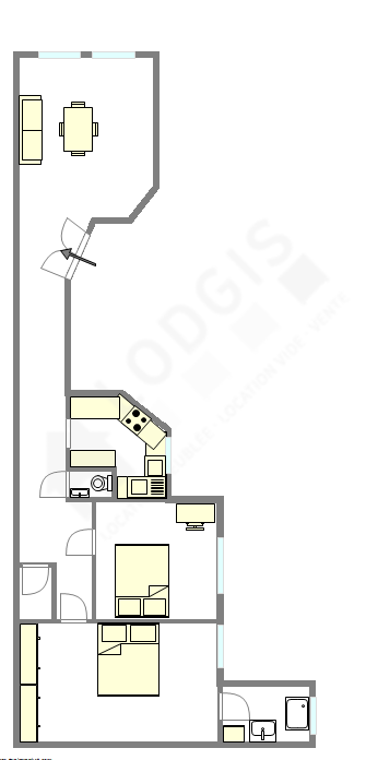 Appartement Paris 17° - Plan interactif