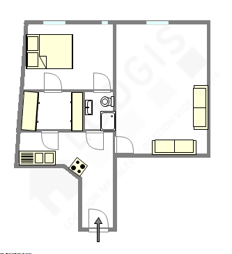 Appartement Paris 13° - Plan interactif