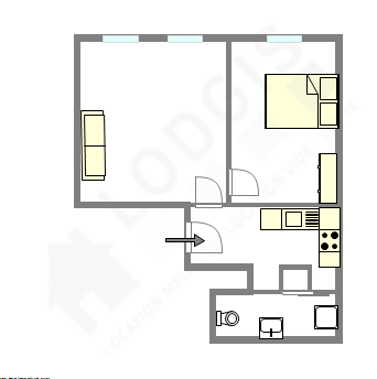 Appartement Paris 18° - Plan interactif