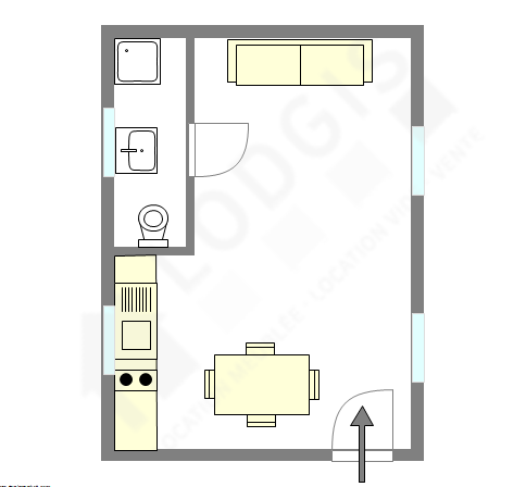 Appartement Paris 20° - Plan interactif