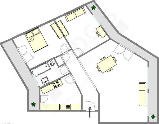 Appartement Paris 17° - Plan interactif