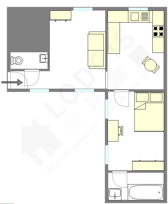 Appartement Paris 6° - Plan interactif