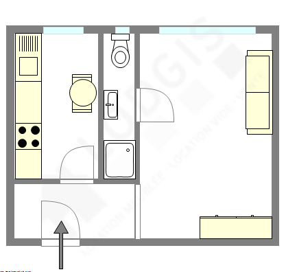 Appartement Paris 20° - Plan interactif