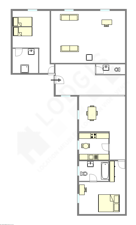 Appartement Paris 16° - Plan interactif