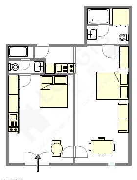 Appartement Paris 18° - Plan interactif