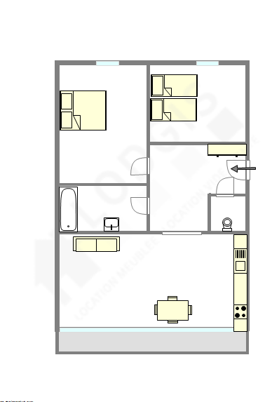 Appartement Paris 16° - Plan interactif