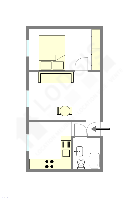 Appartement Paris 15° - Plan interactif