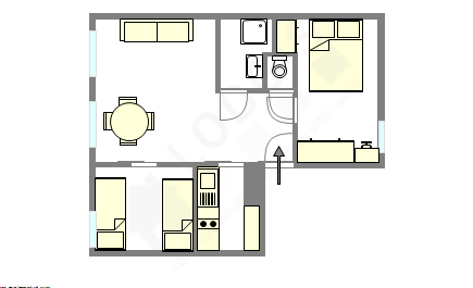 Appartement Paris 4° - Plan interactif