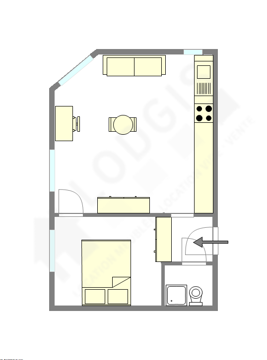 Appartement Paris 18° - Plan interactif
