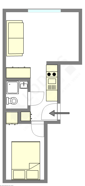 Appartement Paris 2° - Plan interactif