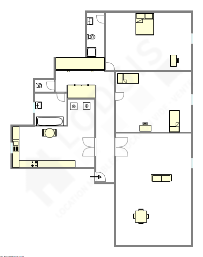 Appartement Paris 16° - Plan interactif