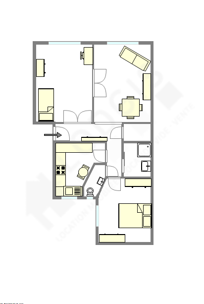 Appartement Paris 15° - Plan interactif