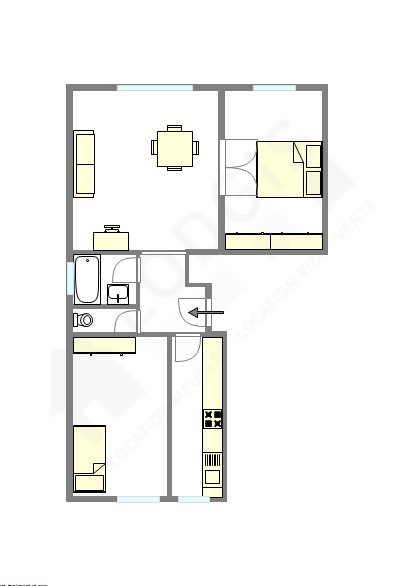 Appartement Paris 14° - Plan interactif