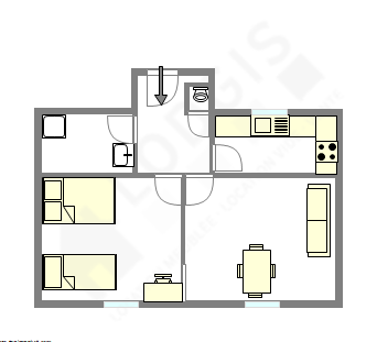 Appartement Paris 14° - Plan interactif